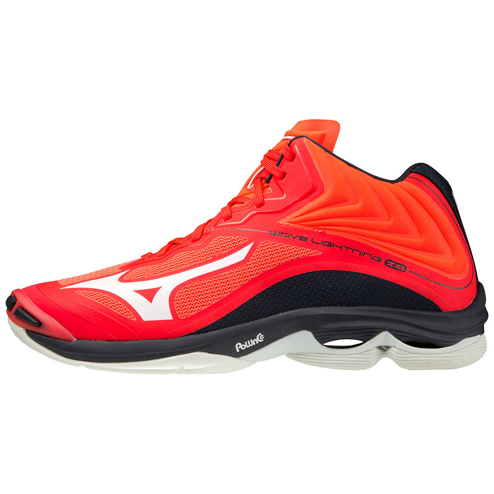 Panske Volejbalove Tenisky Mizuno Wave Lightning Z6 Mid Oranžové/Biele/Modre Vypredaj YHIX87056